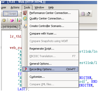 LoadRunner如何设置Recording Options选项?(图1)